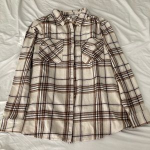 Cream Plaid Shacket